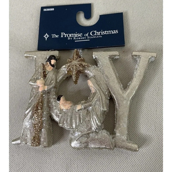 Robert Stanley Joy Nativity‎ Scene Christmas Holiday Ornament Glittery NEW - Picture 1 of 3